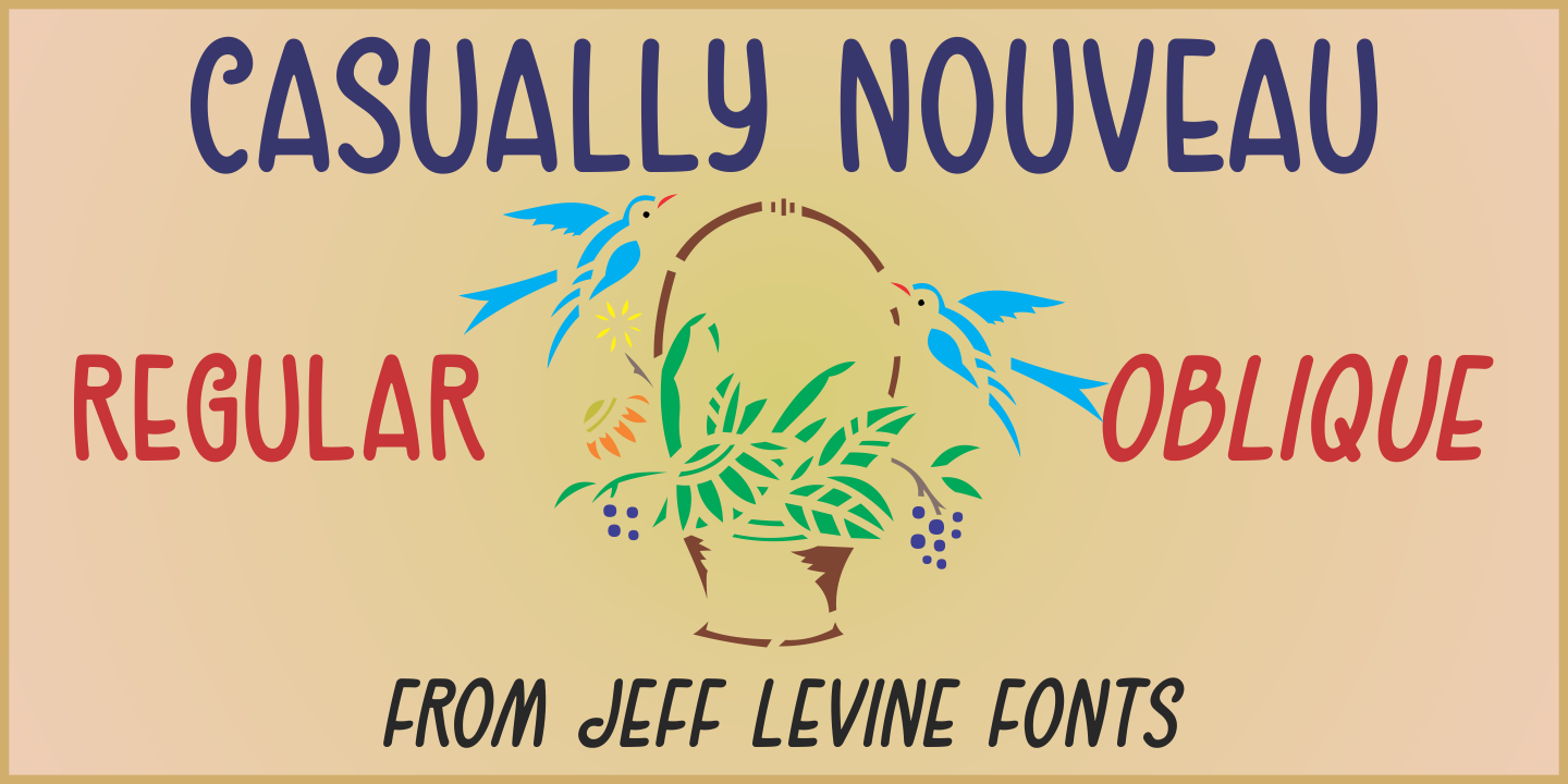 Beispiel einer Casually Nouveau JNL-Schriftart
